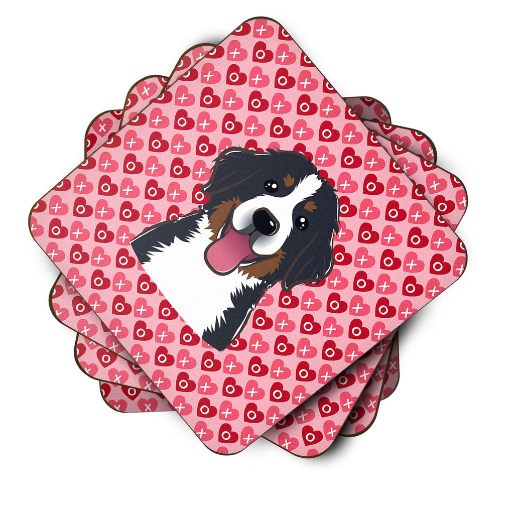 Bernese Mountain Dog Foam Coasters Set of 4 Cup Coasters for Indoor Outdoor, Tabletop Protection, Anti Slip, Mouse pad Material