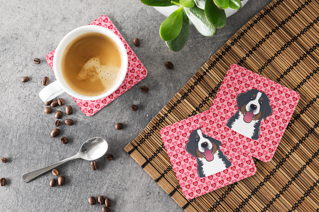 Bernese Mountain Dog Foam Coasters Set of 4 Cup Coasters for Indoor Outdoor, Tabletop Protection, Anti Slip, Mouse pad Material