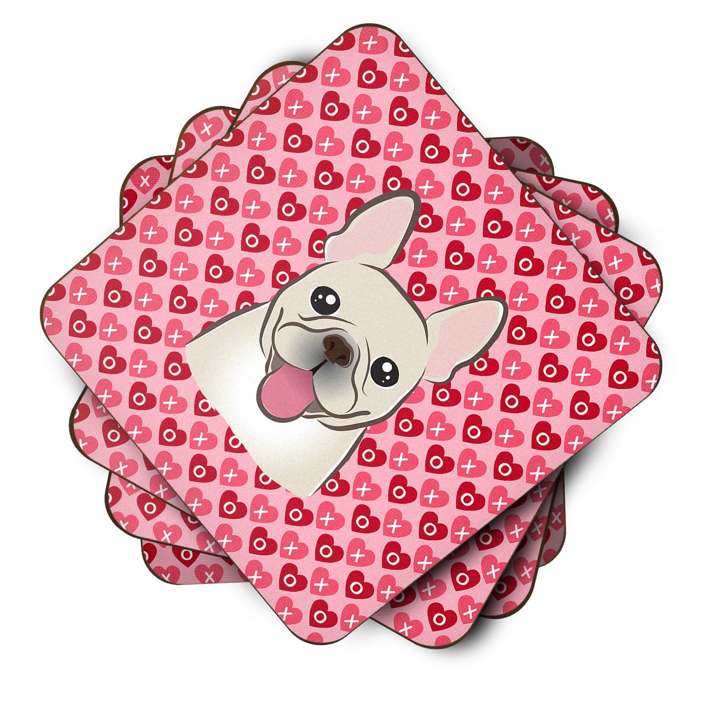 French Bulldog Foam Coasters Set of 4 Cup Coasters for Indoor Outdoor, Tabletop Protection, Anti Slip, Mouse pad Material