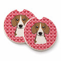 Beagle Set of 2 Cup Holder Car Coasters Absorbent Round Sandstone Coasters Gifts for Men or Women, 2.5, Multicolor