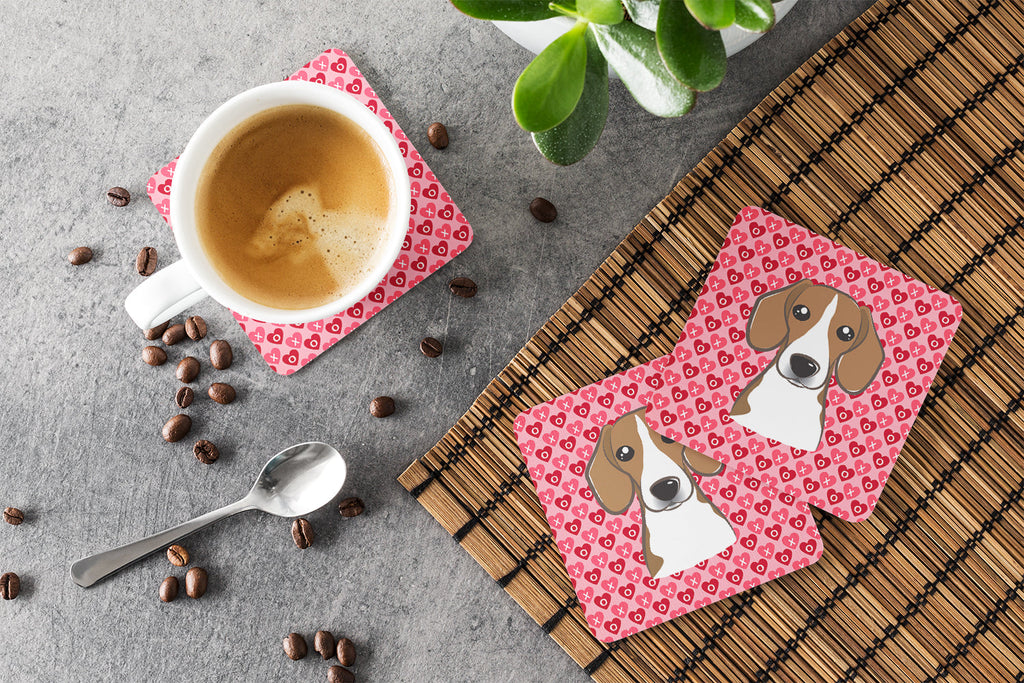 Beagle Foam Coasters Set of 4 Cup Coasters for Indoor Outdoor, Tabletop Protection, Anti Slip, Mouse pad Material