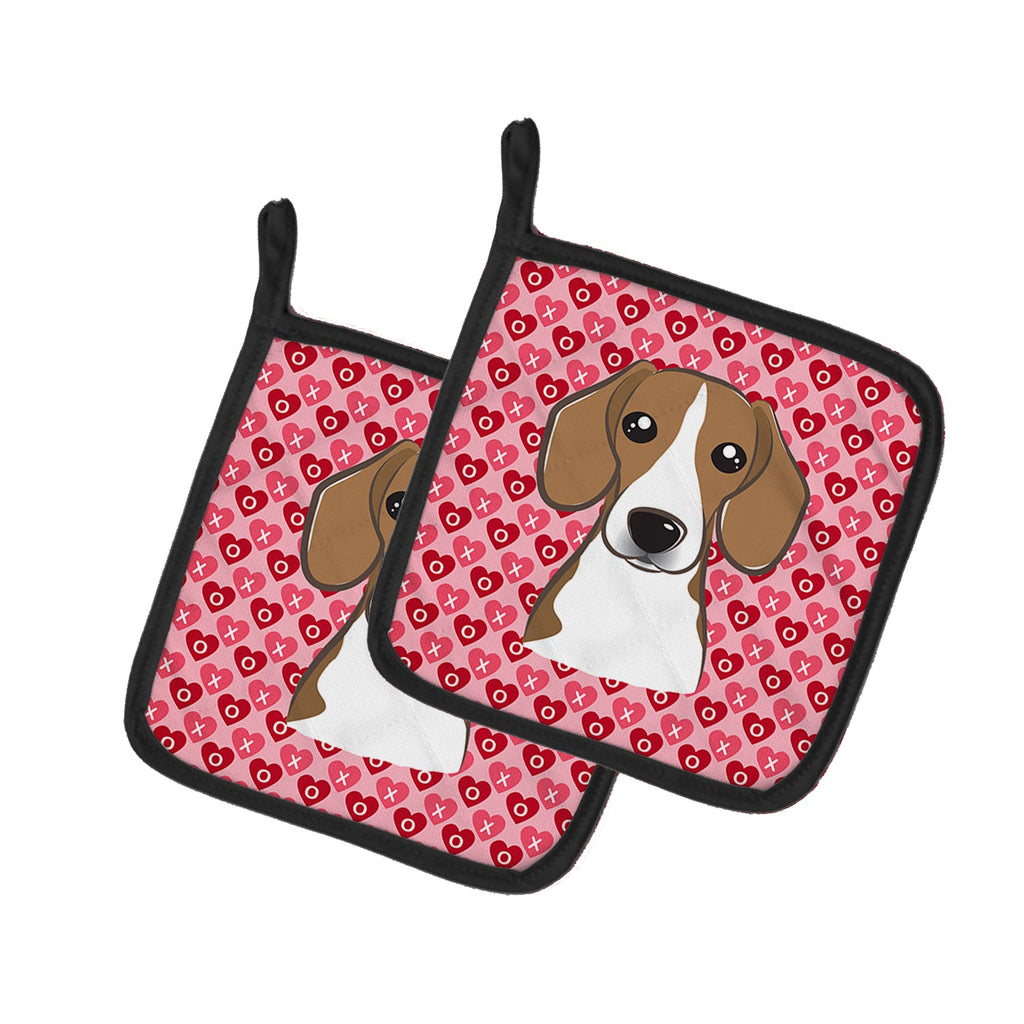 Beagle Pot Holder Set of 2 Heat Resistant Quilted Hot Pads 7.5 x 7.5 Inch, Insulated Kitchen Trivets for Cooking & Baking