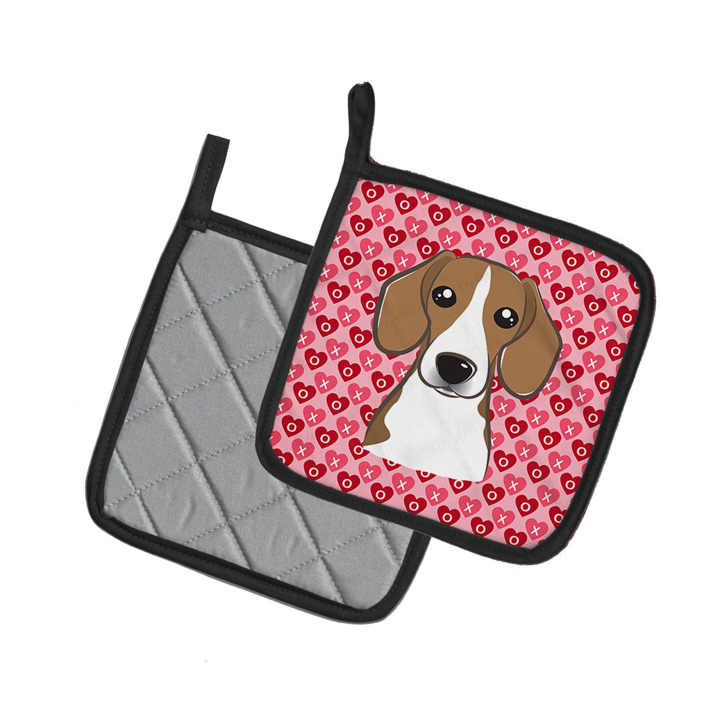 Beagle Pot Holder Set of 2 Heat Resistant Quilted Hot Pads 7.5 x 7.5 Inch, Insulated Kitchen Trivets for Cooking & Baking