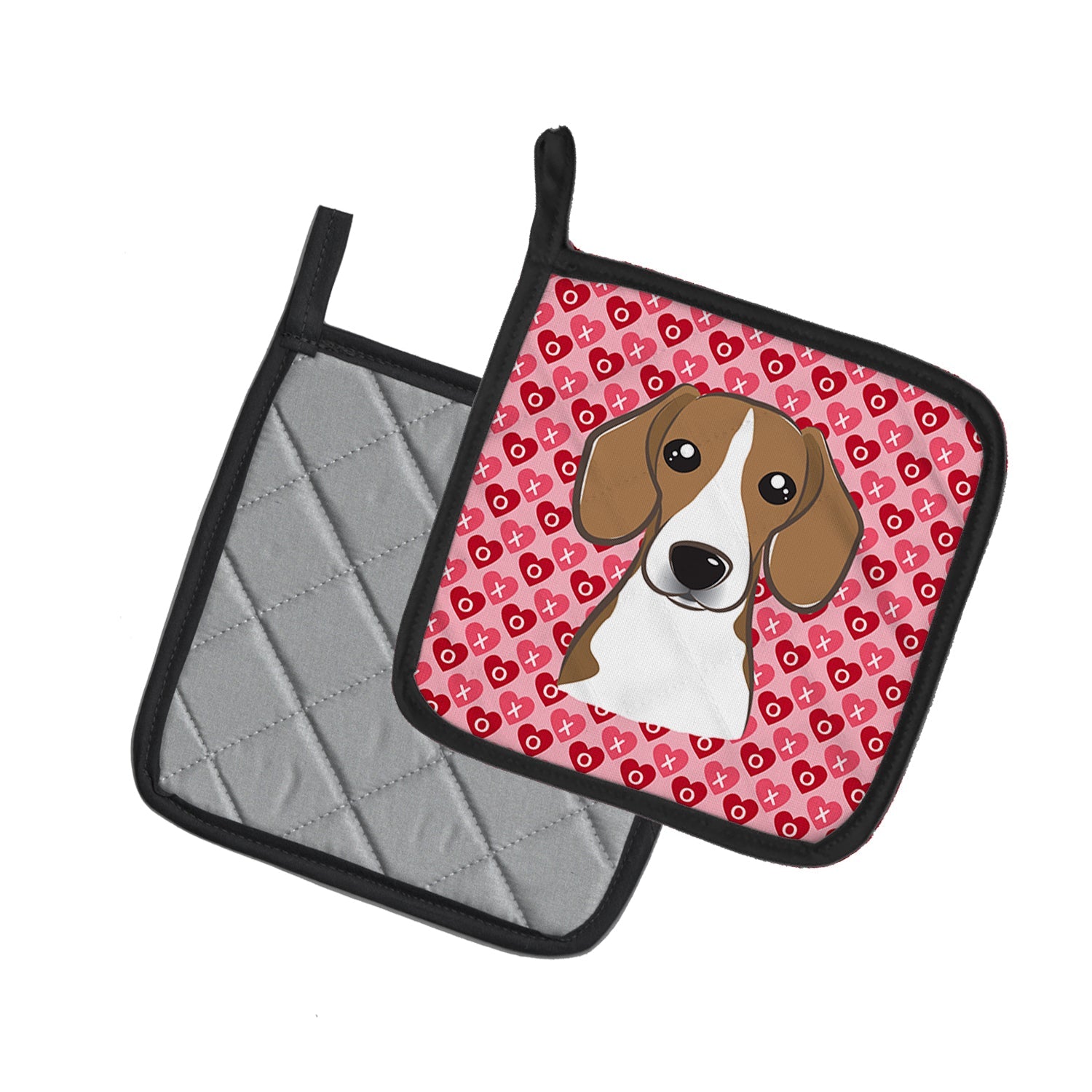 Beagle Pot Holder Set of 2 Heat Resistant Quilted Hot Pads 7.5 x 7.5 Inch, Insulated Kitchen Trivets for Cooking & Baking