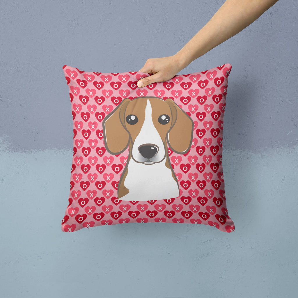 Beagle Decorative Throw Pillow 14x14 Indoor Outdoor Accent Cushion, Fabric Cover with Insert for Sofa, Bed, Porch & Living Room
