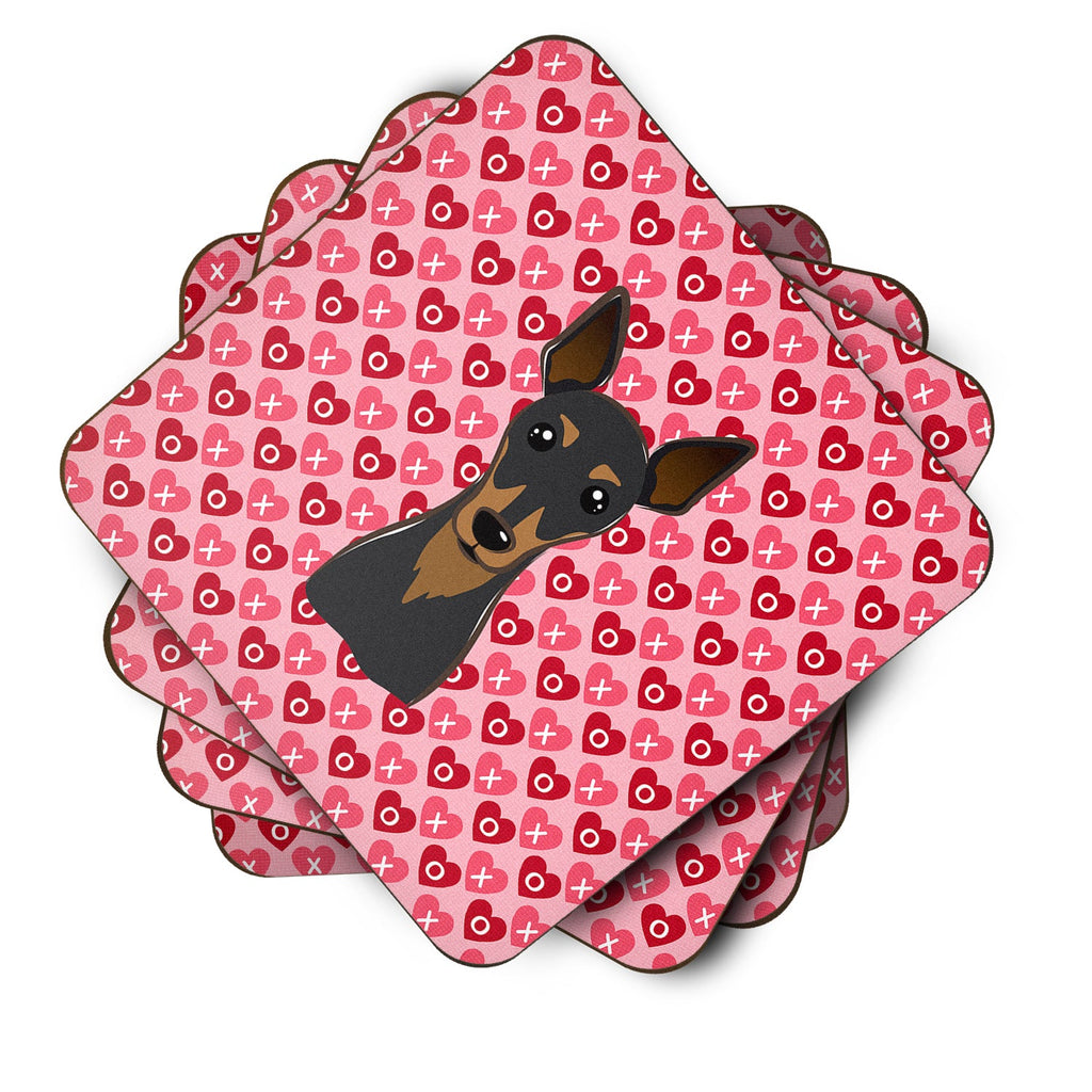 Min Pin Foam Coasters Set of 4 Cup Coasters for Indoor Outdoor, Tabletop Protection, Anti Slip, Mouse pad Material