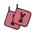 Min Pin Pot Holder Set of 2 Heat Resistant Quilted Hot Pads 7.5 x 7.5 Inch, Insulated Kitchen Trivets for Cooking & Baking