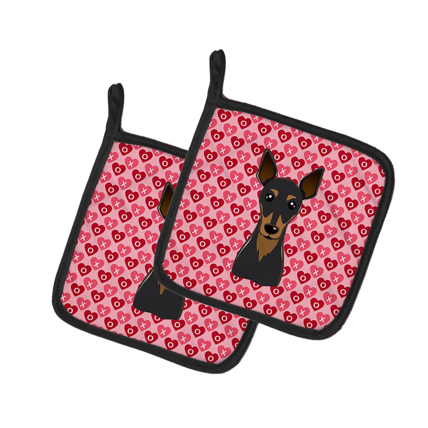 Min Pin Pot Holder Set of 2 Heat Resistant Quilted Hot Pads 7.5 x 7.5 Inch, Insulated Kitchen Trivets for Cooking & Baking