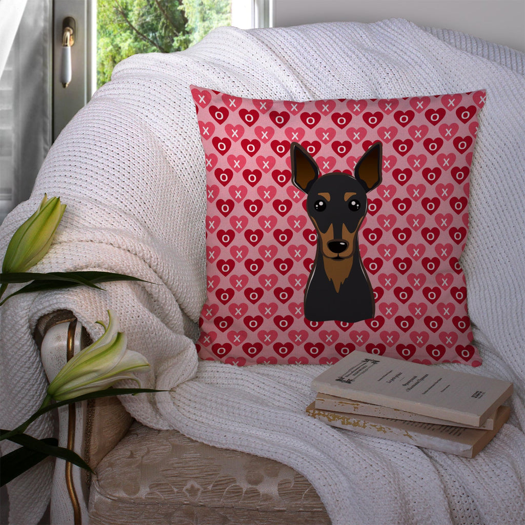 Min Pin Decorative Throw Pillow 14x14 Indoor Outdoor Accent Cushion, Fabric Cover with Insert for Sofa, Bed, Porch & Living Room
