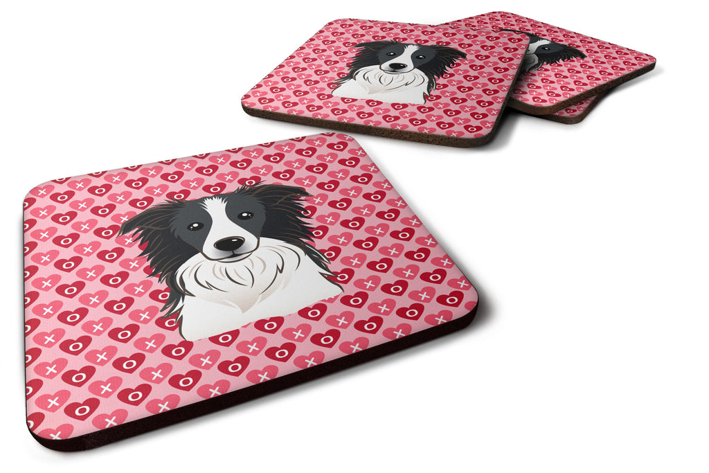 Border Collie Foam Coasters Set of 4 Cup Coasters for Indoor Outdoor, Tabletop Protection, Anti Slip, Mouse pad Material