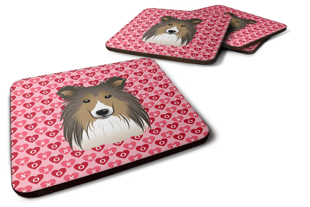 Sheltie Foam Coasters Set of 4 Cup Coasters for Indoor Outdoor, Tabletop Protection, Anti Slip, Mouse pad Material