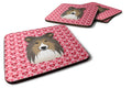 Sheltie Foam Coasters Set of 4 Cup Coasters for Indoor Outdoor, Tabletop Protection, Anti Slip, Mouse pad Material
