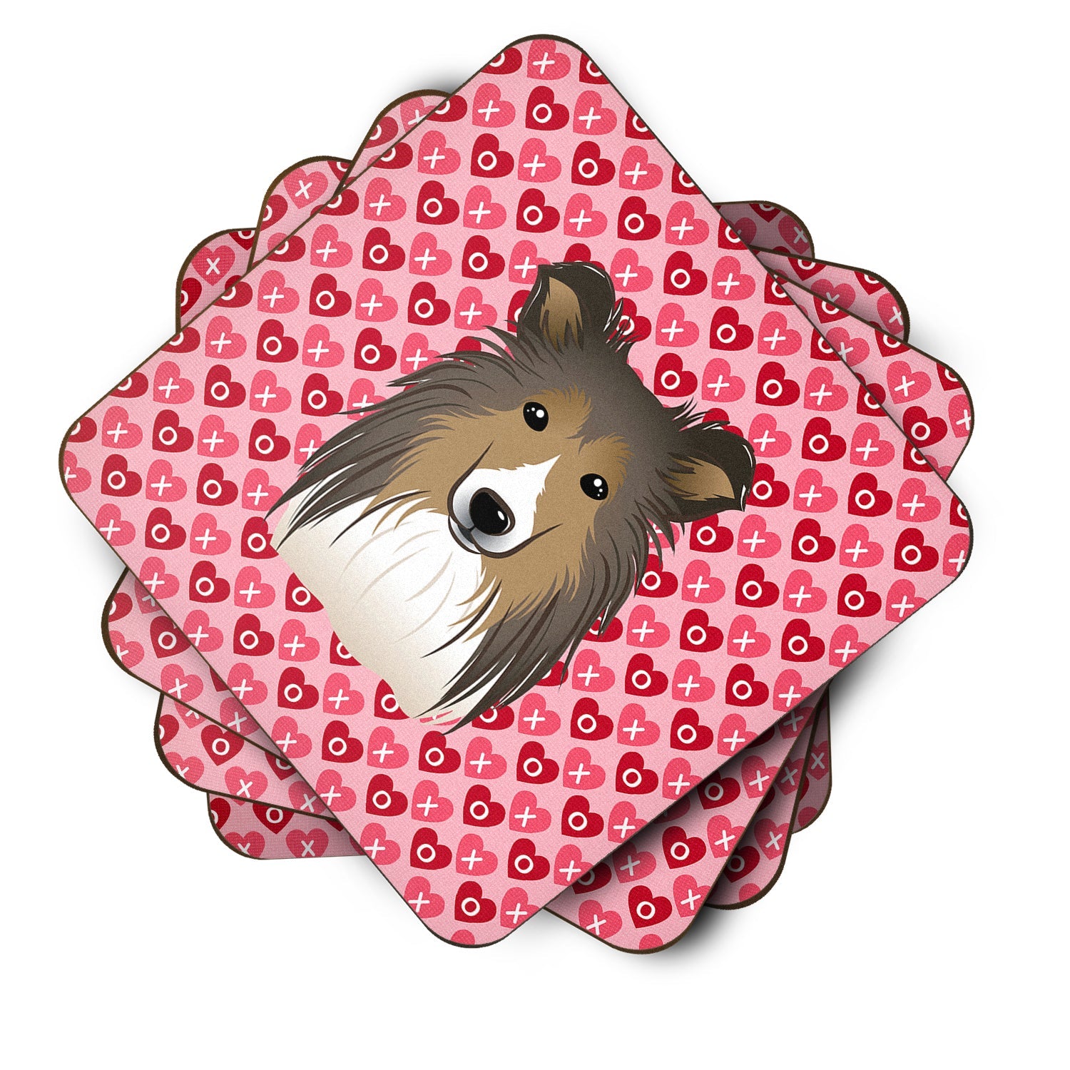 Sheltie Foam Coasters Set of 4 Cup Coasters for Indoor Outdoor, Tabletop Protection, Anti Slip, Mouse pad Material