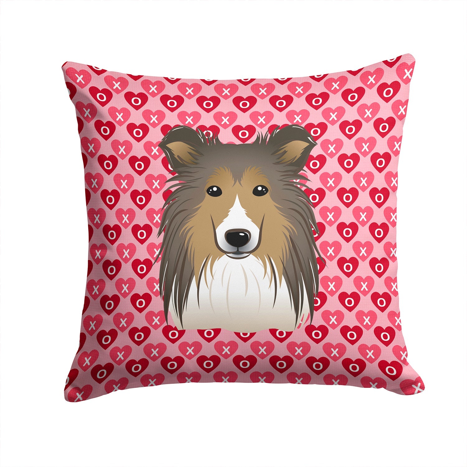 Sheltie Decorative Throw Pillow 14x14 Indoor Outdoor Accent Cushion, Fabric Cover with Insert for Sofa, Bed, Porch & Living Room