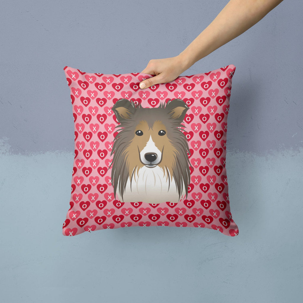 Sheltie Decorative Throw Pillow 14x14 Indoor Outdoor Accent Cushion, Fabric Cover with Insert for Sofa, Bed, Porch & Living Room