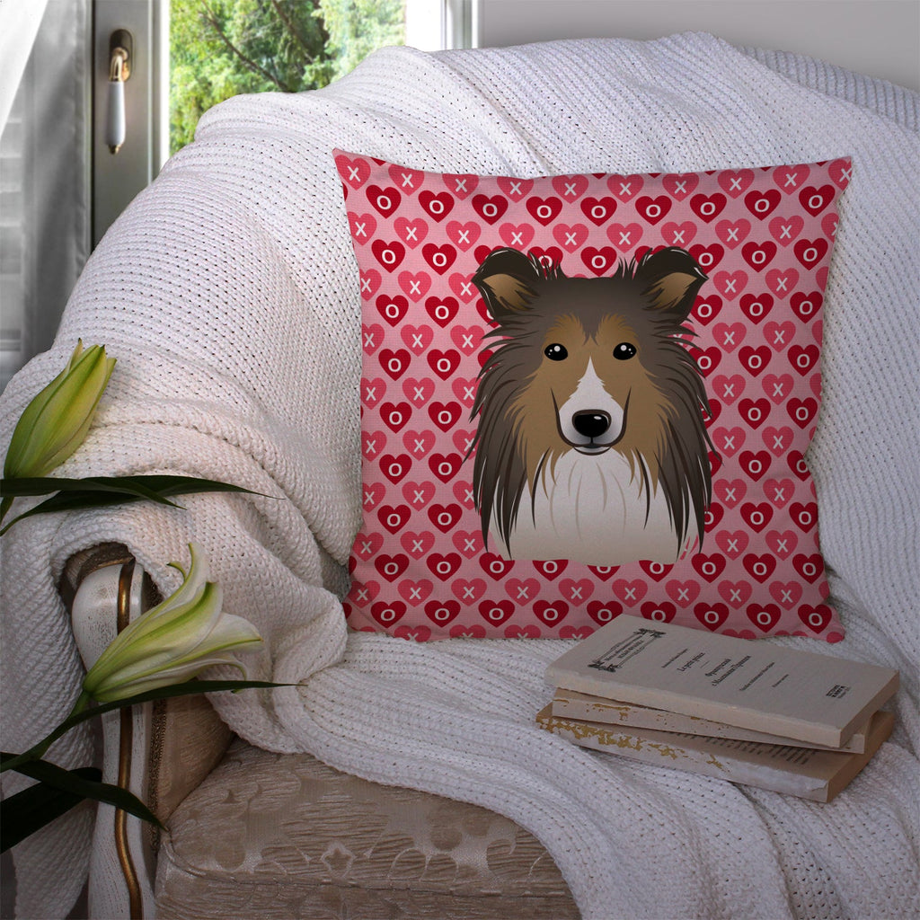 Sheltie Decorative Throw Pillow 14x14 Indoor Outdoor Accent Cushion, Fabric Cover with Insert for Sofa, Bed, Porch & Living Room