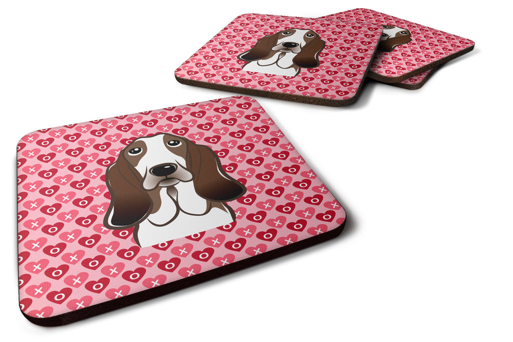 Basset Hound Foam Coasters Set of 4 Cup Coasters for Indoor Outdoor, Tabletop Protection, Anti Slip, Mouse pad Material