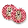 Afghan Hound Set of 2 Cup Holder Car Coasters Absorbent Round Sandstone Coasters Gifts for Men or Women, 2.5, Multicolor