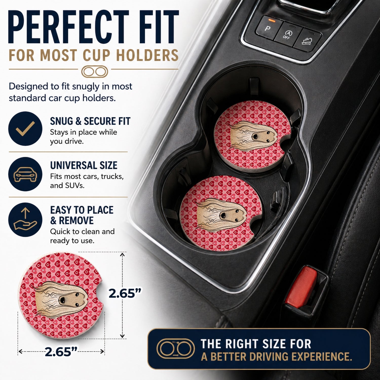 Afghan Hound Set of 2 Cup Holder Car Coasters Absorbent Round Sandstone Coasters Gifts for Men or Women, 2.5, Multicolor