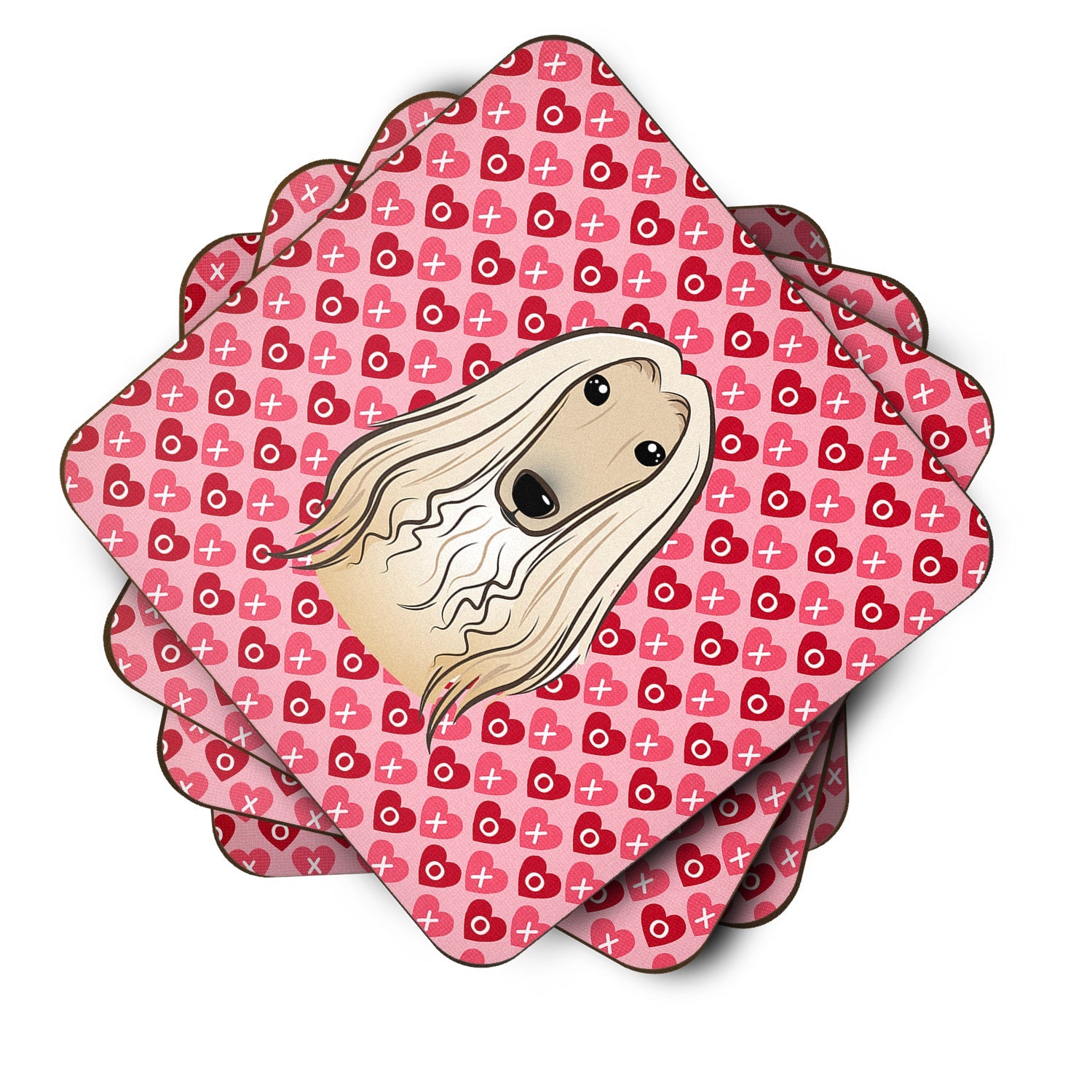 Afghan Hound Foam Coasters Set of 4 Cup Coasters for Indoor Outdoor, Tabletop Protection, Anti Slip, Mouse pad Material