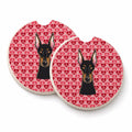 Doberman Pinscher Set of 2 Cup Holder Car Coasters Absorbent Round Sandstone Coasters Gifts for Men or Women, 2.5, Multicolor