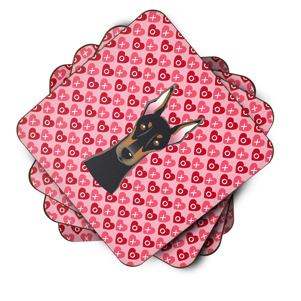 Doberman Pinscher Foam Coasters Set of 4 Cup Coasters for Indoor Outdoor, Tabletop Protection, Anti Slip, Mouse pad Material
