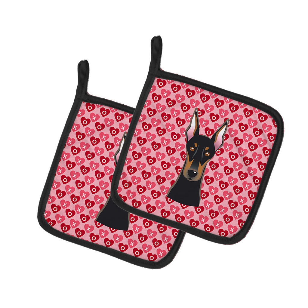 Doberman Pinscher Pot Holder Set of 2 Heat Resistant Quilted Hot Pads 7.5 x 7.5 Inch, Insulated Kitchen Trivets for Cooking & Baking