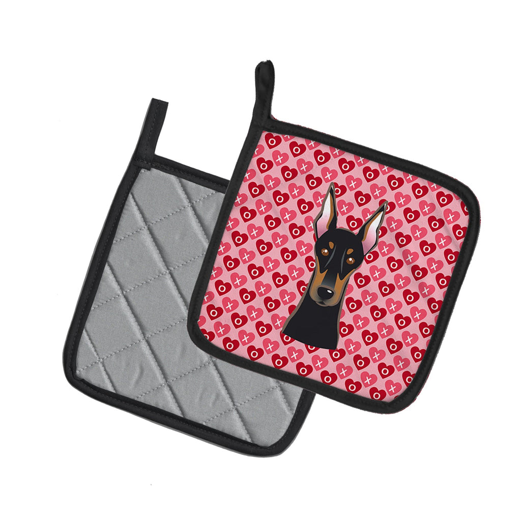 Doberman Pinscher Pot Holder Set of 2 Heat Resistant Quilted Hot Pads 7.5 x 7.5 Inch, Insulated Kitchen Trivets for Cooking & Baking