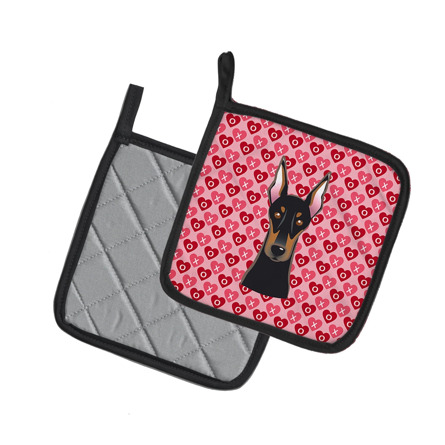 Doberman Pinscher Pot Holder Set of 2 Heat Resistant Quilted Hot Pads 7.5 x 7.5 Inch, Insulated Kitchen Trivets for Cooking & Baking