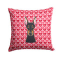 Doberman Pinscher Decorative Throw Pillow 14x14 Indoor Outdoor Accent Cushion, Fabric Cover with Insert for Sofa, Bed, Porch & Living Room