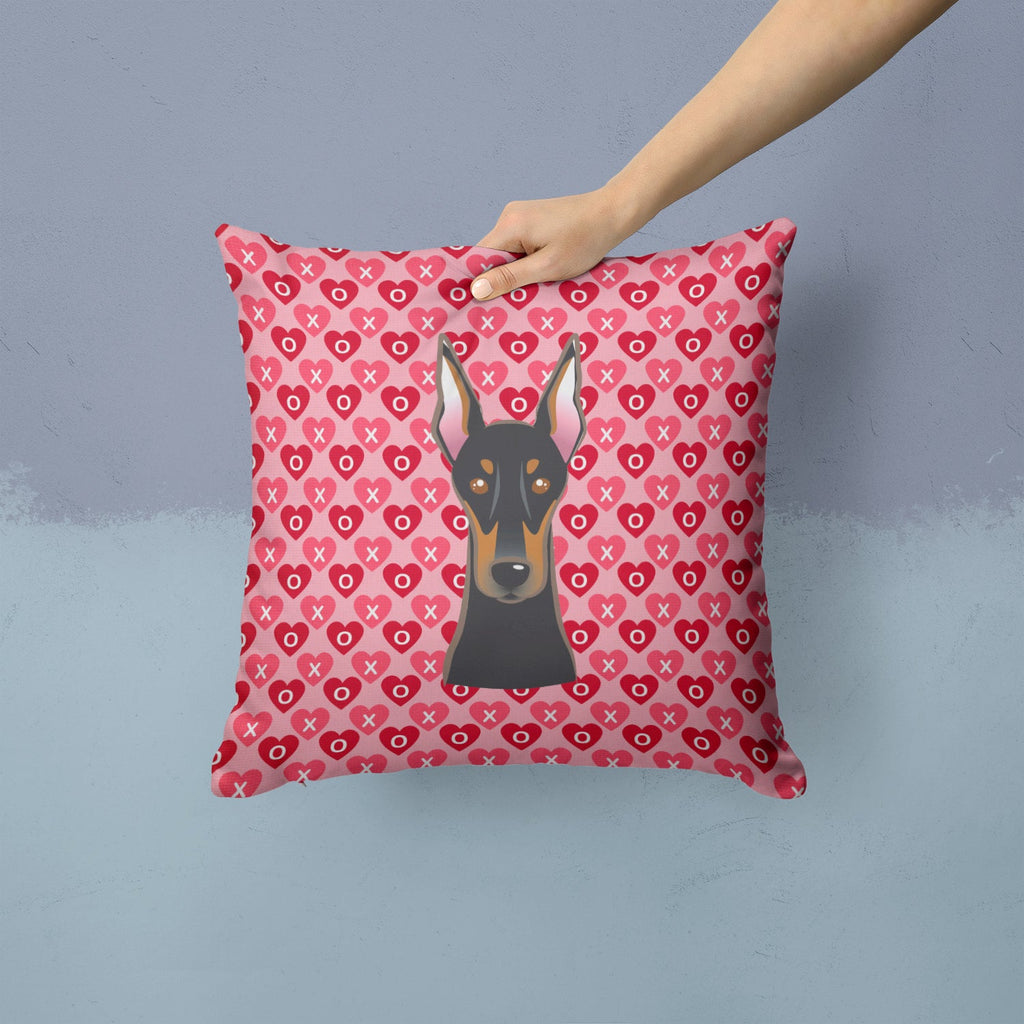 Doberman Pinscher Decorative Throw Pillow 14x14 Indoor Outdoor Accent Cushion, Fabric Cover with Insert for Sofa, Bed, Porch & Living Room