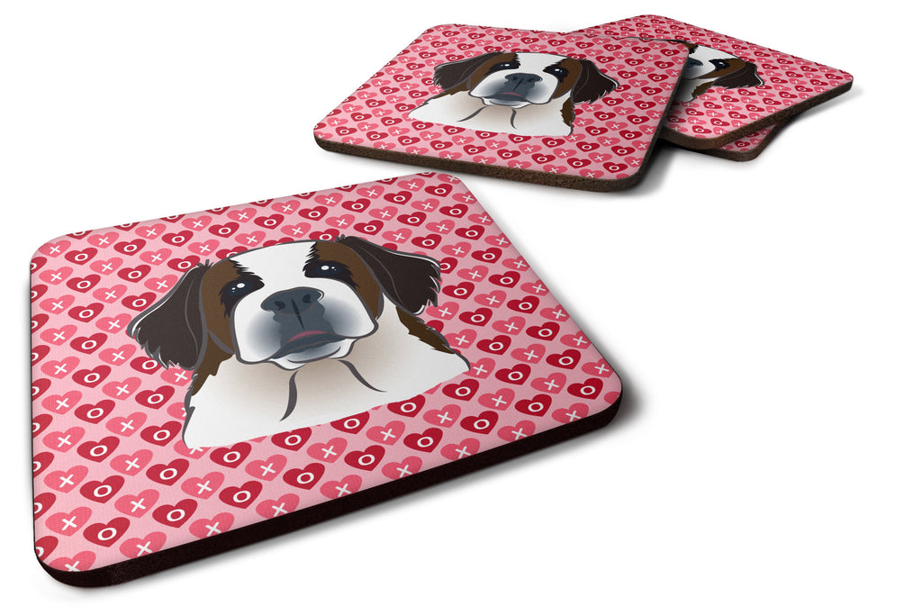 Saint Bernard Foam Coasters Set of 4 Cup Coasters for Indoor Outdoor, Tabletop Protection, Anti Slip, Mouse pad Material