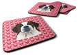 Saint Bernard Foam Coasters Set of 4 Cup Coasters for Indoor Outdoor, Tabletop Protection, Anti Slip, Mouse pad Material