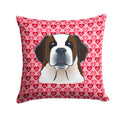 Saint Bernard Decorative Throw Pillow 14x14 Indoor Outdoor Accent Cushion, Fabric Cover with Insert for Sofa, Bed, Porch & Living Room