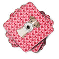Wire Haired Fox Terrier Foam Coasters Set of 4 Cup Coasters for Indoor Outdoor, Tabletop Protection, Anti Slip, Mouse pad Material