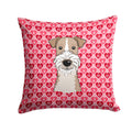 Wire Haired Fox Terrier Decorative Throw Pillow 14x14 Indoor Outdoor Accent Cushion, Fabric Cover with Insert for Sofa, Bed, Porch & Living Room
