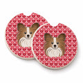 Papillon Set of 2 Cup Holder Car Coasters Absorbent Round Sandstone Coasters Gifts for Men or Women, 2.5, Multicolor