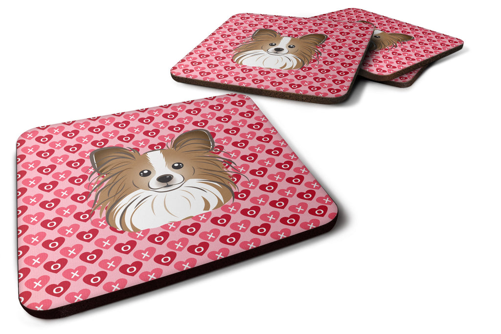 Papillon Foam Coasters Set of 4 Cup Coasters for Indoor Outdoor, Tabletop Protection, Anti Slip, Mouse pad Material