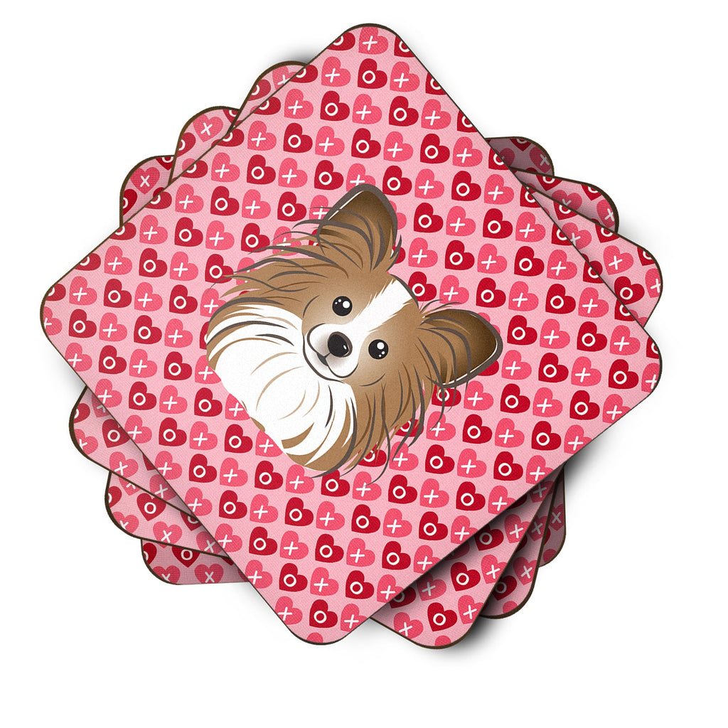 Papillon Foam Coasters Set of 4 Cup Coasters for Indoor Outdoor, Tabletop Protection, Anti Slip, Mouse pad Material