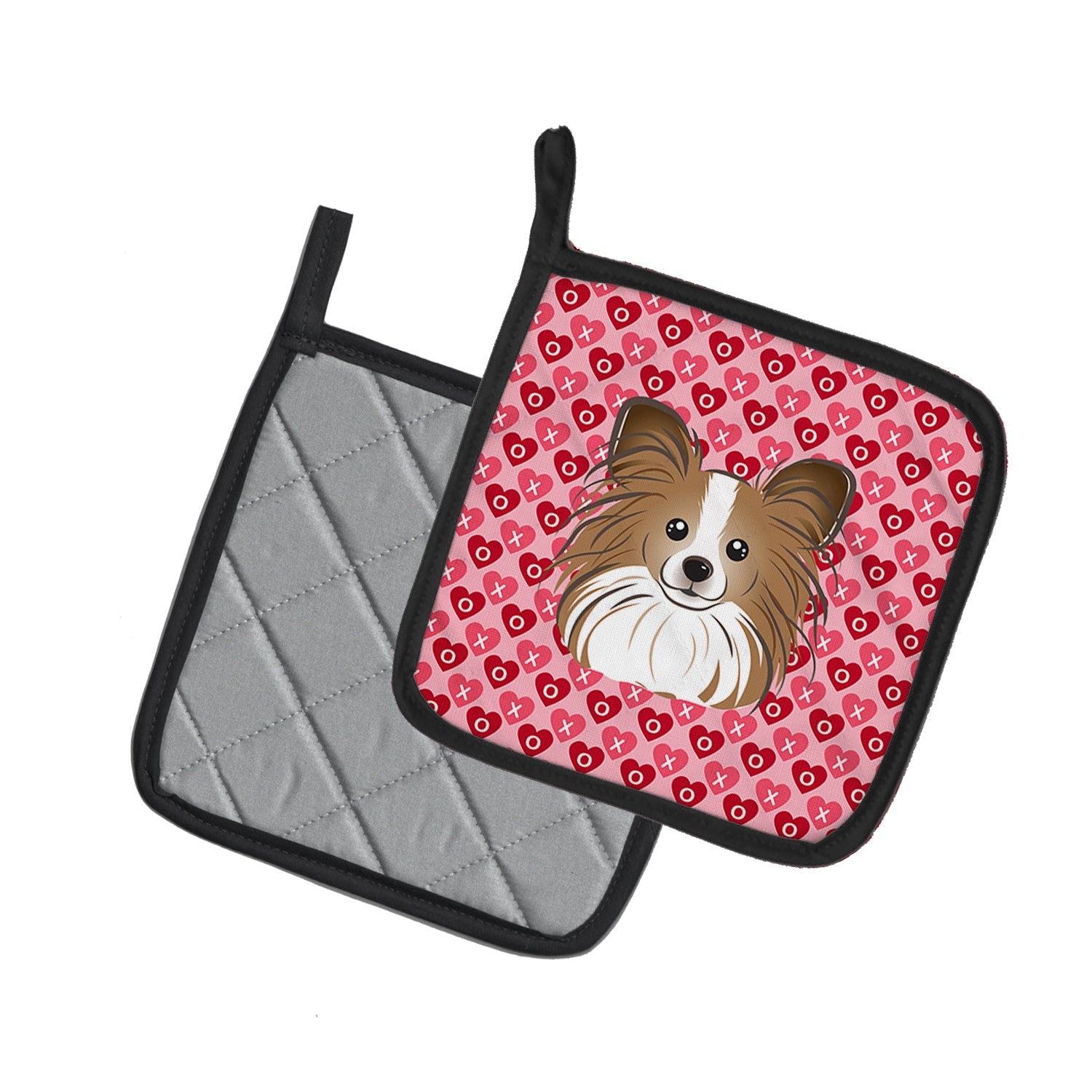 Papillon Pot Holder Set of 2 Heat Resistant Quilted Hot Pads 7.5 x 7.5 Inch, Insulated Kitchen Trivets for Cooking & Baking