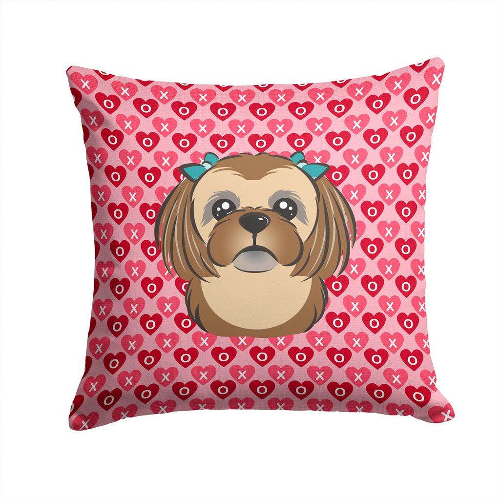 Chocolate Brown Shih Tzu Decorative Throw Pillow 14x14 Indoor Outdoor Accent Cushion, Fabric Cover with Insert for Sofa, Bed, Porch & Living Room