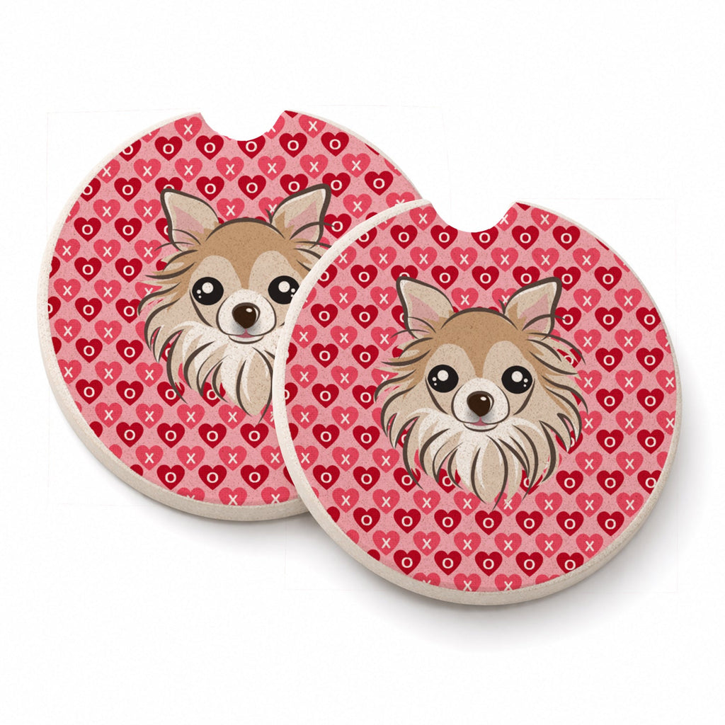 Chihuahua Set of 2 Cup Holder Car Coasters Absorbent Round Sandstone Coasters Gifts for Men or Women, 2.5, Multicolor