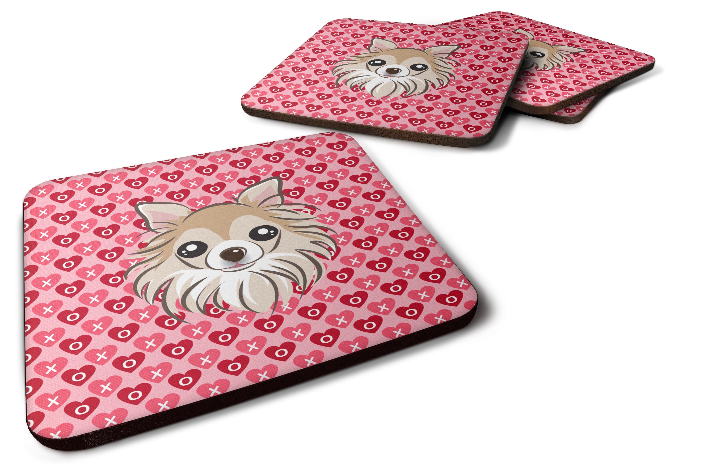 Chihuahua Foam Coasters Set of 4 Cup Coasters for Indoor Outdoor, Tabletop Protection, Anti Slip, Mouse pad Material