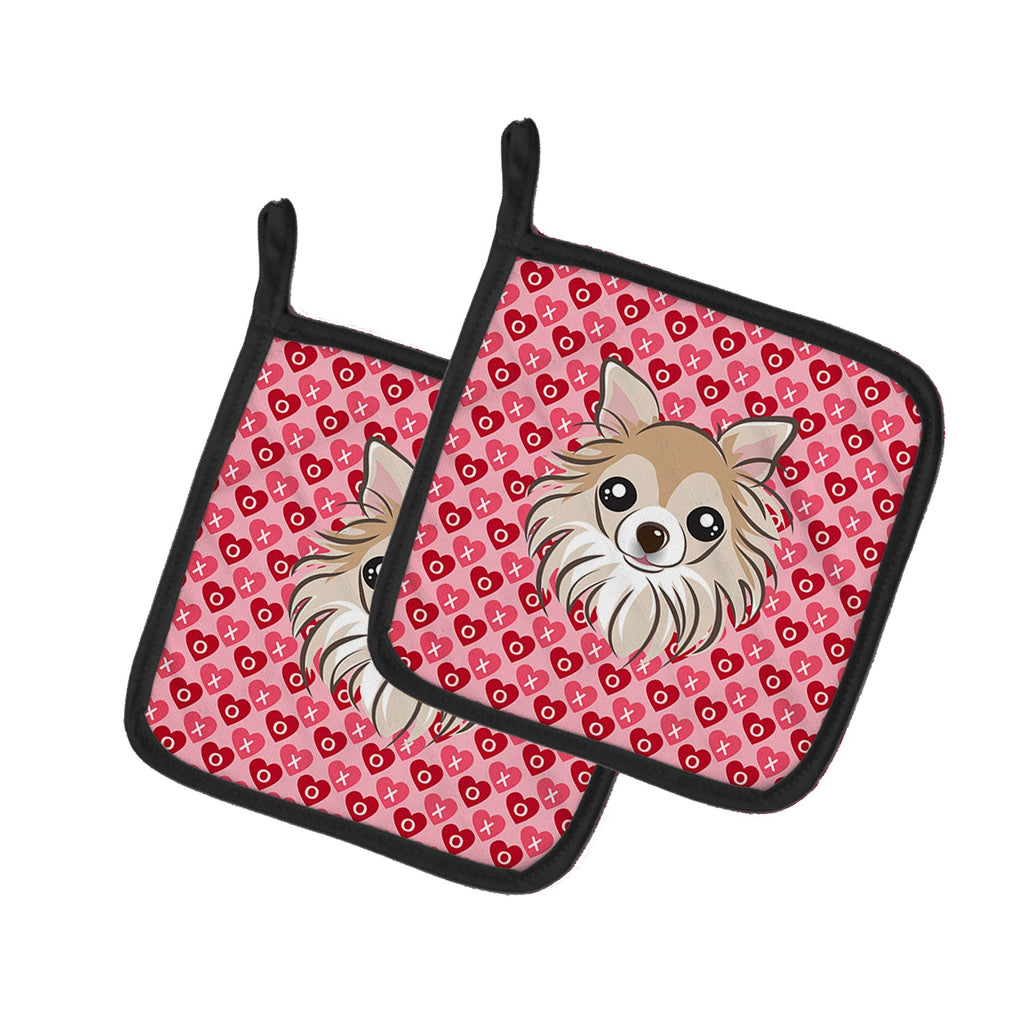 Chihuahua Pot Holder Set of 2 Heat Resistant Quilted Hot Pads 7.5 x 7.5 Inch, Insulated Kitchen Trivets for Cooking & Baking
