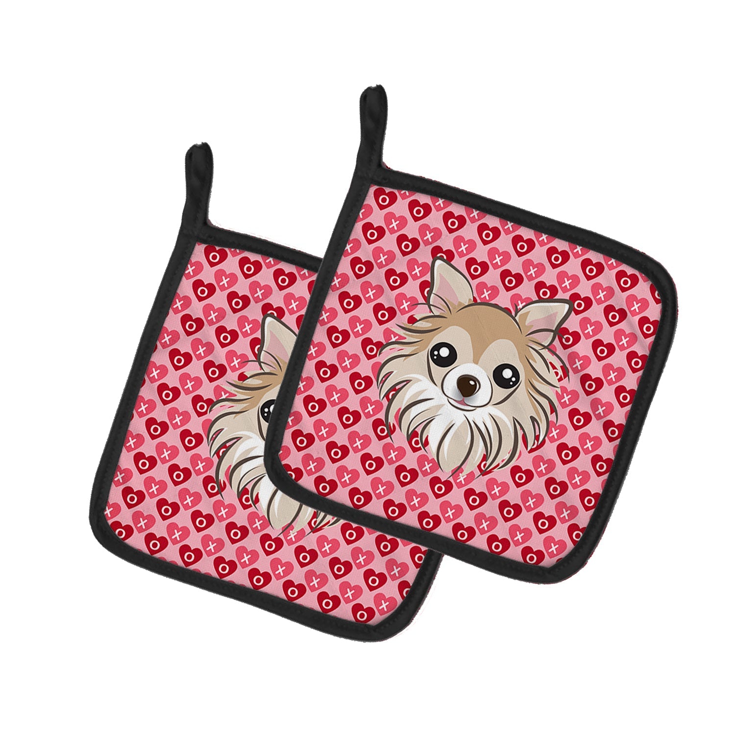 Chihuahua Pot Holder Set of 2 Heat Resistant Quilted Hot Pads 7.5 x 7.5 Inch, Insulated Kitchen Trivets for Cooking & Baking
