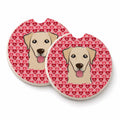 Golden Retriever Set of 2 Cup Holder Car Coasters Absorbent Round Sandstone Coasters Gifts for Men or Women, 2.5, Multicolor