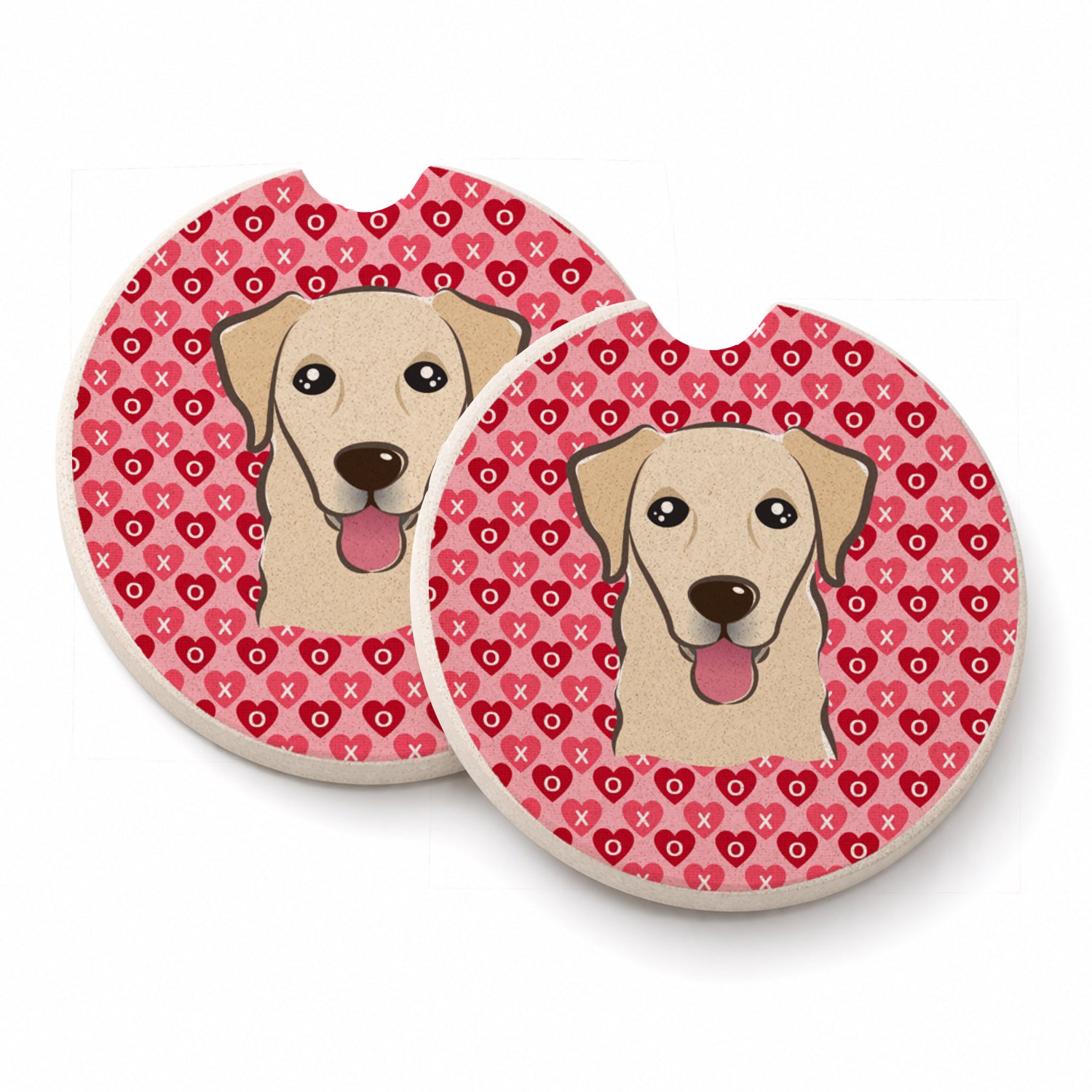 Golden Retriever Set of 2 Cup Holder Car Coasters Absorbent Round Sandstone Coasters Gifts for Men or Women, 2.5, Multicolor