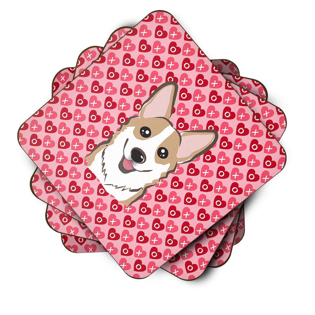 Sable Corgi Foam Coasters Set of 4 Cup Coasters for Indoor Outdoor, Tabletop Protection, Anti Slip, Mouse pad Material