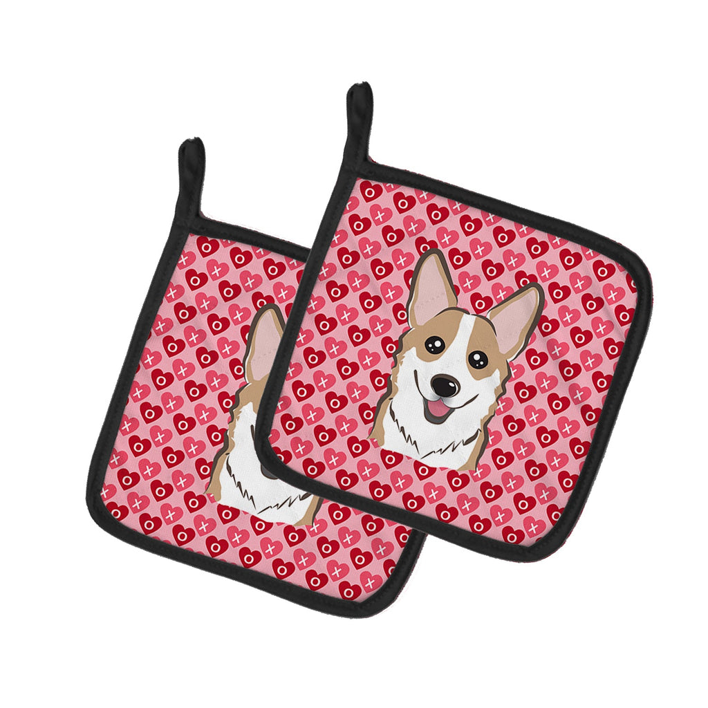 Sable Corgi Pot Holder Set of 2 Heat Resistant Quilted Hot Pads 7.5 x 7.5 Inch, Insulated Kitchen Trivets for Cooking & Baking