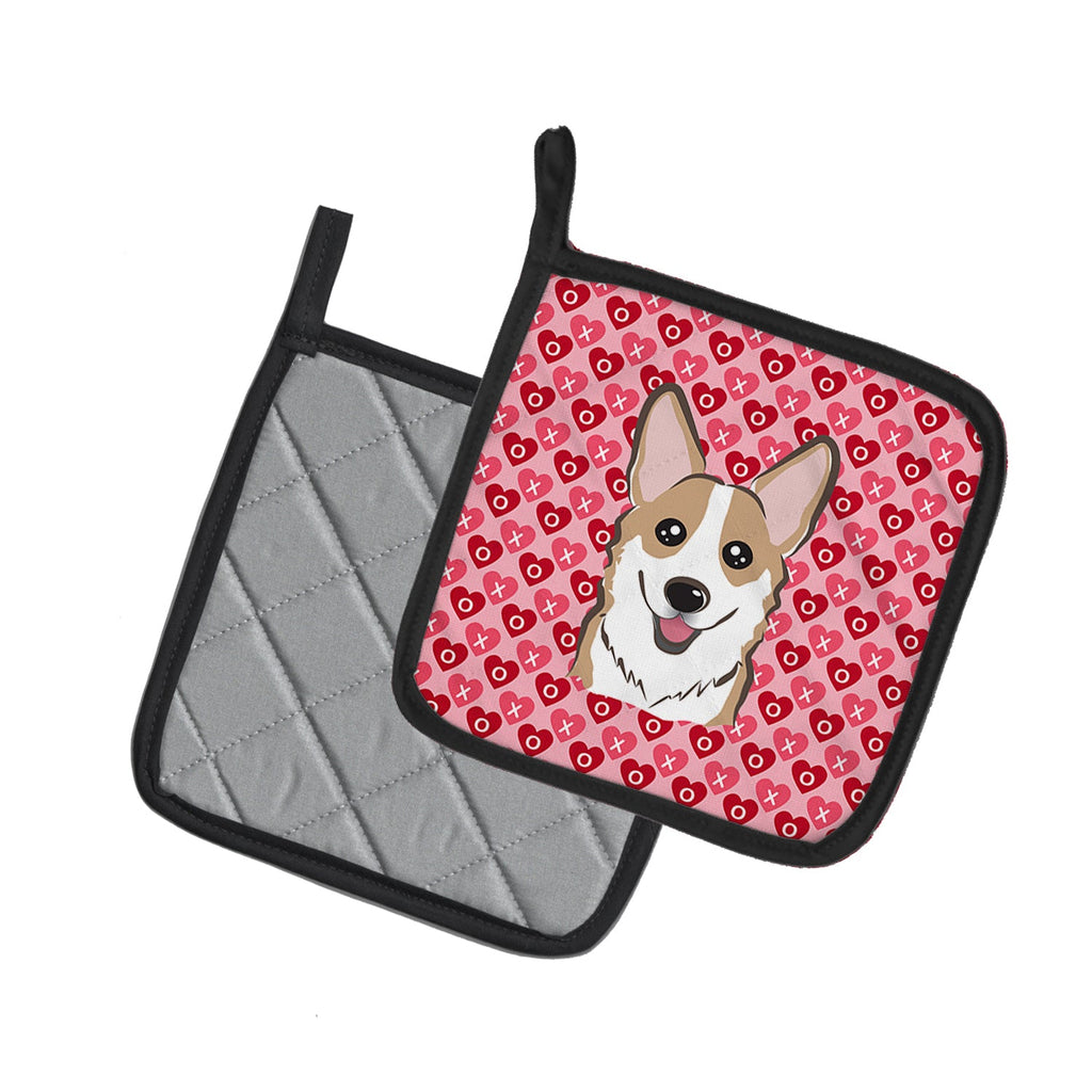 Sable Corgi Pot Holder Set of 2 Heat Resistant Quilted Hot Pads 7.5 x 7.5 Inch, Insulated Kitchen Trivets for Cooking & Baking